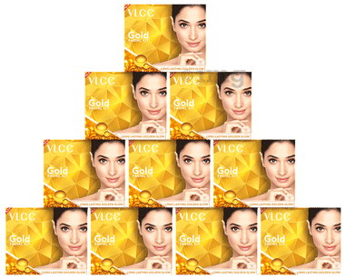 VLCC Gold Facial Kit (60gm Each) combo pack of 10 boxes