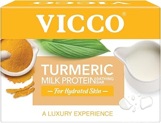 Vicco Turmeric Milk Protein Bathing Bar | Nourishing Bathing Bar | Skin Hydrating Soap | 100GMS