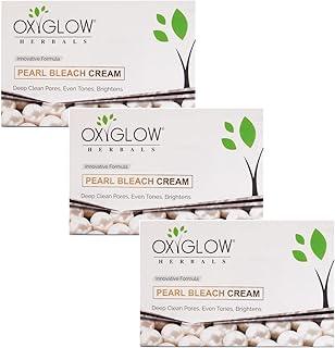 OxyGlow Herbals Bleach Cream Pearl Innovative Formula|Deeply Cleanses the skin| Brightens & Whitens|Evens out the Skin Tone 50Gram(Pack of 3)