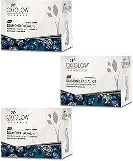 OxyGlow Herbals Facial Kit Diamond Enrich with Jojoba OilBoost Cell Production|Prevent Wrinkles|Maintain Elasticity|Soft Skin|50Gram|(Pack of 3)