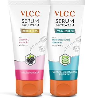 VLCC Vitamin C & Mulberry Serum Facewash - 150 ml to Reduce Blemishes & Brighten for AM | with Free Hyaluronic Acid & Aloe Vera Serum Facewash - 150 ml to Strengthen Skin Barrier for PM (B1G1)