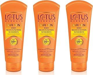 Lotus Herbals Safe Sun Daily Multi-Function Sunscreen Cream Spf 50+ Pa+++, 60 g x Pack of 3