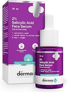 The Derma Co 2% Salicylic Acid Face Serum | Reduces acne & blackheads | Tightens pores | Exfoliates & soothes inflammation | 30 ml