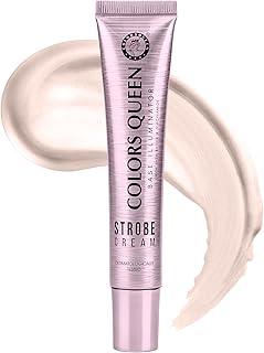 Colors Queen Strobe Cream - Golden Pink, 30g | Primer + Highlighter + Moisturizer | Intense Hydrating & Glowing Makeup Base | Multipurpose Strobe Cream for Face Enriched with Shea Butter & Niacinamide