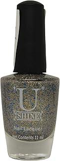 U Shine All Mixed Up |Fine Mix Of Silver & Light Blue Glitter Glitter |11ml |No Paraben, Nail Yellowing, Chipping or Cracking & Long Wear | Vegan & FREE from Harmful Chemicals