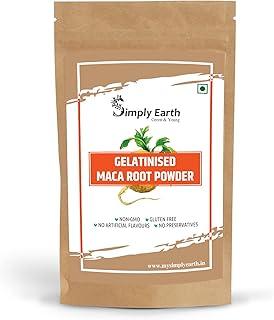 Simply Earth Gelatinized Peruvian Yellow Maca Root Powder, Organic Herbal Supplement | Improves Energy And Stamina | Good For Men And Women - 95 GMS
