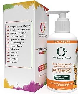 Plant-Based Keratin Anti HairFall Shampoo - Sulfate Free, Organic, Thickening Shampoo for Women & Men, Moisturizing & Hydrating - Ideal for Hair Loss, Oily, Dry Scalp - Moroccan Argan Oil Formula