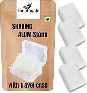 Handmade Ayurvedic Centre Alum Bar|100 Gram x 4|With Travel Case Alum Block|Fitkari Stone Bar|Phitkari Alum Stone For Face, Underarms, Skin Tightening, After Shaving, Water Purification|4 Packs Of 100G Each
