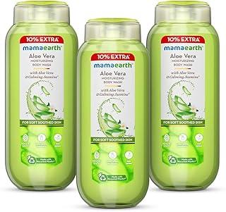 Mamaearth Moisturizing Body Wash With Aloe Vera & Calming Jasmine Scent For Soft&Soothed Skin-275 Ml|Intensely Moisturize|Long Lasting Fragrance|Deeply Cleanse|Gentle|All Skin Type(Pack Of 3)