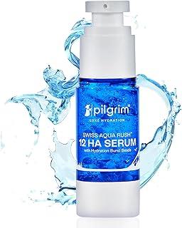 Pilgrim Swiss Aqua Rush™ 12 HA Serum (hyaluronic acid) with Hydration Burst Beads |Crafted with powerful hydrators-12 hyaluronic acid, Swiss Aqua Rush™, Copper Tripeptide |Long lasting hydration| 30ml