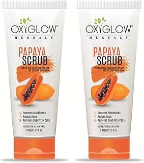 OxyGlow Herbals Papaya Scrub|Remove Blackheads|Reduce Acne|Remove Dead Skin Cells|Improve Skin Complexion|Smoothes Skin|Moisturises Skin Cells 100g (PACK-2)