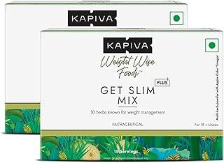 Kapiva Get Slim Mix | Blend of 10 Weight-Care Ingredients | Long-term Weight Care | No preservatives | 15 sachets, Pack of 2