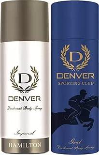 DENVER Imperial Deo + Goal Deo (165ML Each) - Combo Pack of 2 | Long Lasting Fragrance Deodorant Body Spray for Men