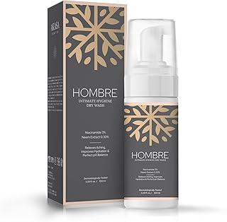 Hombre Intimate Hygiene Dry Wash, 100ml, with Niacinamide 3% and Neem Extract, pH Balanced, Dermatologically Tested