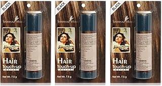 Shahnaz Hair Touch-up PLUS (Instant) - Improved Formula 0.26 oz. / 7.5 gE (BLACK, Pack of 3)