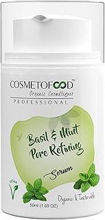 Cosmetofood Skinergy Face Serum Enriched With Basil & Mint for prevent Acne & Pimple | Basil & Mint Pore Refining Serum | Naturally Glowing Face Serum for All Skin Types | For Men and Women | No Parabens & Sulphates, 50 Ml