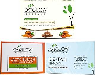 OxyGlow Herbals Haldi Chandan Bleach Cream, Lacto and De-Tan Bleach for Glow and Shine Bleach with Milk Powder Anti-Tan Pack 150g