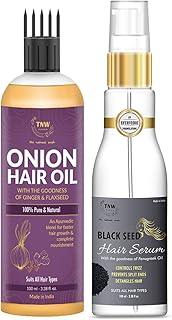 TNW-The Natural Wash Black Seed Hair Serum and Onion Hair Oil with Natural Ingredients | For Controlling Frizz, Hair Fall and Dandruff | Paraben and Sulphate Free - 200 ml