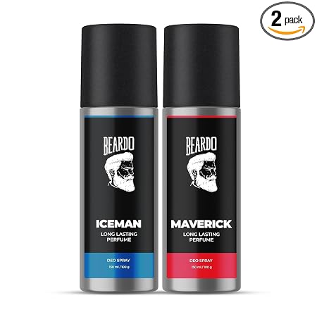 BEARDO Iceman & Maverick Perfume Deo Spray Combo For Men, 150 ml x 2