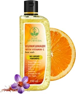 Just ayurveda Kumkumadi with Vitamin-C Facewash, 150ml, Deep Cleaning, Bright Glow, Hydrate Suitable For all Skin