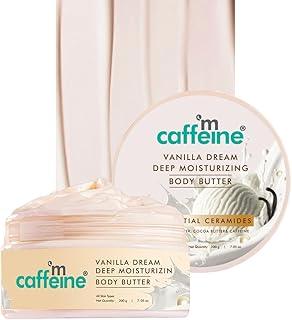 mcaffeine Vanilla Dream Deep Moisturizing Body Butter|5 Essential Ceramides For Skin Repair With Shea Butter&Cocoa Butter|72 Hrs Long Lasting Moisturization|Rich Vanilla Aroma For Women & Men - 200G