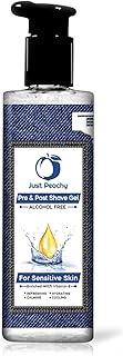 Just Peachy Pre & Post Shave Gel For Sensitive Skin | Vitamin E & Aloe Vera Soothing After Shave Gel | Free from Alcohol, Parabens & Mineral Oils 250 ml
