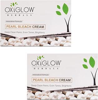 OxyGlow Herbals Bleach Cream Pearl Innovative Formula|Deeply Cleanses the skin| Brightens & Whitens|Evens out the Skin Tone 50Gram(Pack of 2)