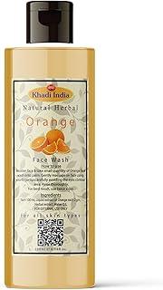 Khadi Natural Herbal Orange Face Wash With Natural Vitamin C for Glowing Skin | Suitable For All Skin Types Parben And Sulphate Free Pack of 200ml Face Wash