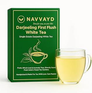 Navvayd Darjeeling White Tea First Flush | Single Estate Whole Leaf | Premium White Tea from India | 100g