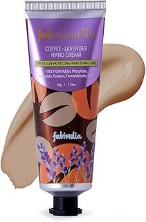 Fabessentials Coffee Lavender Hand Cream with SPF 15 - 50gm | Shea Butter | Protects from Premature Ageing | Moisturises & Nourishes Hand & Nail Cuticles | Hand Cream for Women & Men | Hand Moisturizer | Hand Cream for Dry and Rough Hands