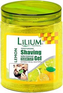 Lilium Non Foaming Lemon Shaving Gel 500ml | Moisturizing & Clear Cut | Precise Shaving & Gentle on Skin | Refreshing Citrus Experience With Every Shave | All Skin Types