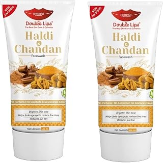 Double Lips Turmeric Face Wash, Turmeric Extract, Removes Pimples & Blackheads, For Acne Prone Skin, Natural & Cruelty Fre