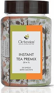 Octavius Indian Masala & Cardamom Premix Tea - 20 Pouches (15 Gm Each) | NOW IN REUSABLE PET JAR | Readymade Tea Mix | Ready Tea | Premix Tea Powder | Instant Tea | Tea Premix
