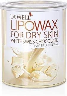LA WELL White Swiss Chocolate Liposoluble Wax for Men & Women | Painless Hair Removal Wax for Full Body, Hands, Legs, Face | Removes Hair from Roots, Reduces Tan, Gentle on Sensitive Skin 750 Grams