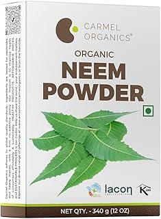 CARMEL ORGANICS Neem Leaves Powder (340 Grams)(Pack of 1) | Jaivik Bharat Certified | Azadirachta Indica | Vembu Powder/Veppa Powder | Non-GMO | No Added Preservatives