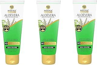 MEENA ELEMENTS 99% Pure Multi Purpose Aloevera Gel With Cucumber & Rosemary Extract for All Skin/Hair Types (No Parabens, Sulphates and Mineral Oils) - Pack of 3 (60 Gms + 10 Gms Extra Each)
