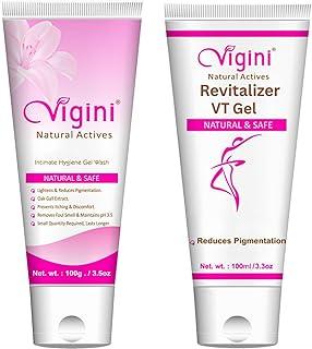 Vigini VT Revatilizer Gel & Feminine Private Parts Hygiene Deodorant Intimate Lightening Bikini Area Pigmentation Removal Gel Wash Girls & Women Reduces Itching Dryness Redness Maintains pH 3.5 200ml