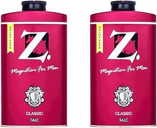 Z Magnetism Classic Deodorizing Talcum Powder for Men | Signature Woody & Musky Fragrance | Fights Body Odor & Ensures Long Lasting Freshness | Suitable for All Skin Types - 250g (Pack of 2)