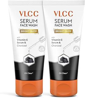 VLCC Serum Facewash - 150ml + 150ml (Buy One Get One) | with Vitamin C Serum Rich in Antioxidants & Charcoal for Oil Control and Detoxifies Skin & Bright Glow | Dermatologically Tested