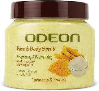 ODEON Turmeric & Yogurt Body Scrub (300ml) | Face Scrub for Acne Prone Skin | Gentle Exfoliating Scrub | Reduce Dark Spots | Face Scrub for Natural Skin Brightness & Revitalization