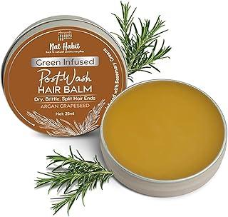 Nat Habit Argan Grapeseed Hair Balm For Men & Women Split Ends, Smoothening, Post Wash Straightening, Conditioning Infused With Rosemary & Oils - (Pack of 1, 25ml)