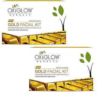OxyGlow Hebals Facial Kit Gold |Increase Radiance & Stimulate Skin Cell|Enriched wih Argan Oil (Pack of 2) 50g