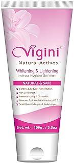 Vigini Natural Feminine Private Parts Hygiene Deodorant Intimate Area Pigmentation Removal Gel Wash Women 100g, No Added Colors Reduces Itching Dryness Redness, Maintains pH 3.5
