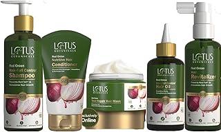 Lotus Botanicals Red Onion Hair Fall Control Shampoo_300ml + Hair Oil 200ml + Hair Mask_200g + Hair Conditioner_150g + Revitalizer Serum_100ml ( Set of 5 )