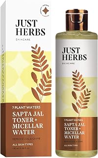 Just Herbs Sapta Jal Ayurvedic Toner + Micellar Water for Skin Nourishing, Cleansing, Makeup Remover for Women Suitable Al