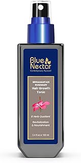Blue Nectar 10% Rosemary Advanced Hair Growth Serum for Scalp | Organic Tonic Spray with Hibiscus & Bhringraj for Nourishm