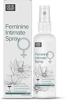 SheNeed Feminine Intimate Spray for Women For Bikini Area Protection from UTI Calms Roughness Rashes Fungal Infections and Coolness for 5 hours with Aloe Vera Menthol – 100ml