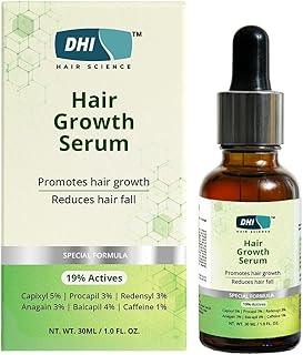 DHI HairGrowth Serum with Capixyl, Procapil, Redensyl, Anagain, Baicapil & Caffeine |19% Hair Growth Actives | For Hair Fall Control | Promotes Hair Growth | Increase Hair Density | For Men and Women | 30 ml