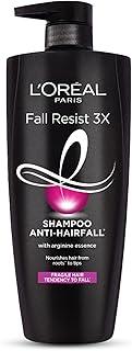 LOreal Paris Fall Resist 3X Anti-Hairfall Shampoo with Arginine Essence For Weak Hair with Tendency to Fall and Hair Thinning, Reduces Hair Breakage and Nourishes Roots- 650ml