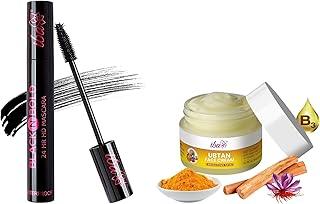 Iba Black N Bold 24 Hr Hd Mascara, Black, 8 ml l Waterproof, Lengthening, Curling, Volumising l 100% Vegan & Cruelty Free Ubtan Face Cream, 50g with Turmeric, Sandalwood & Saffron For Brightens Skins